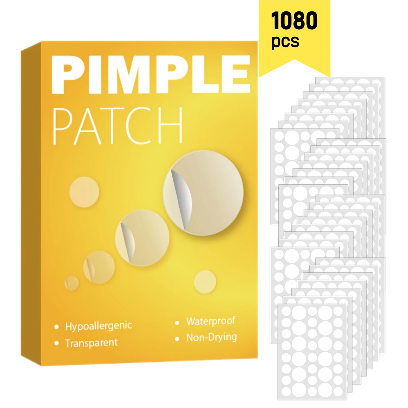 "ملصقات حب الشباب الشفافة غير المرئية لعلاج بقع البثور المائية للوجه، خالية من الزيوت، للاستخدام ليلا ونهارا" #6
