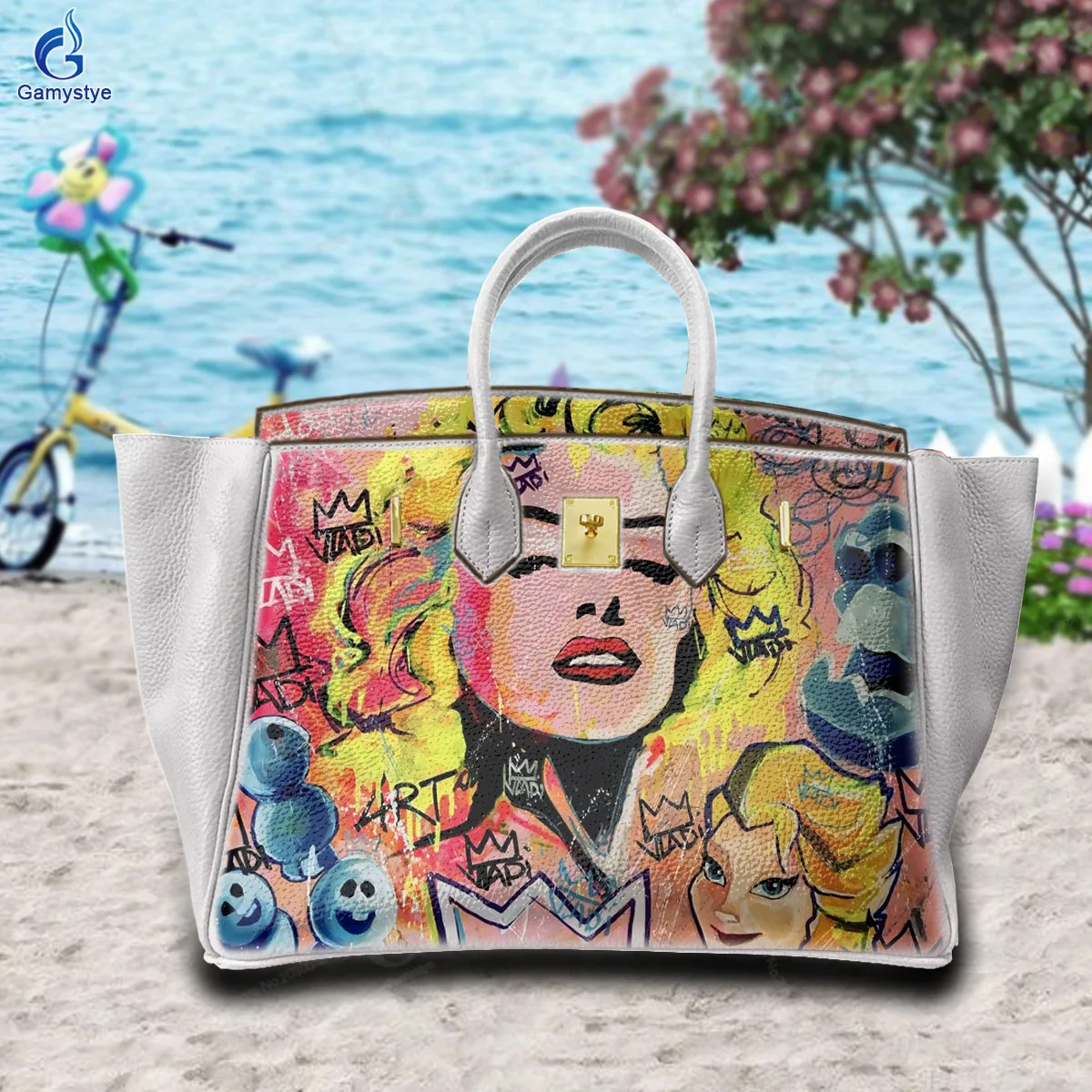 

Shoulder Bags Sac De Luxe Femme Luxury Bags Women Personalized design women's avatar 100% Cowhide Leather Hand Make art Fashion