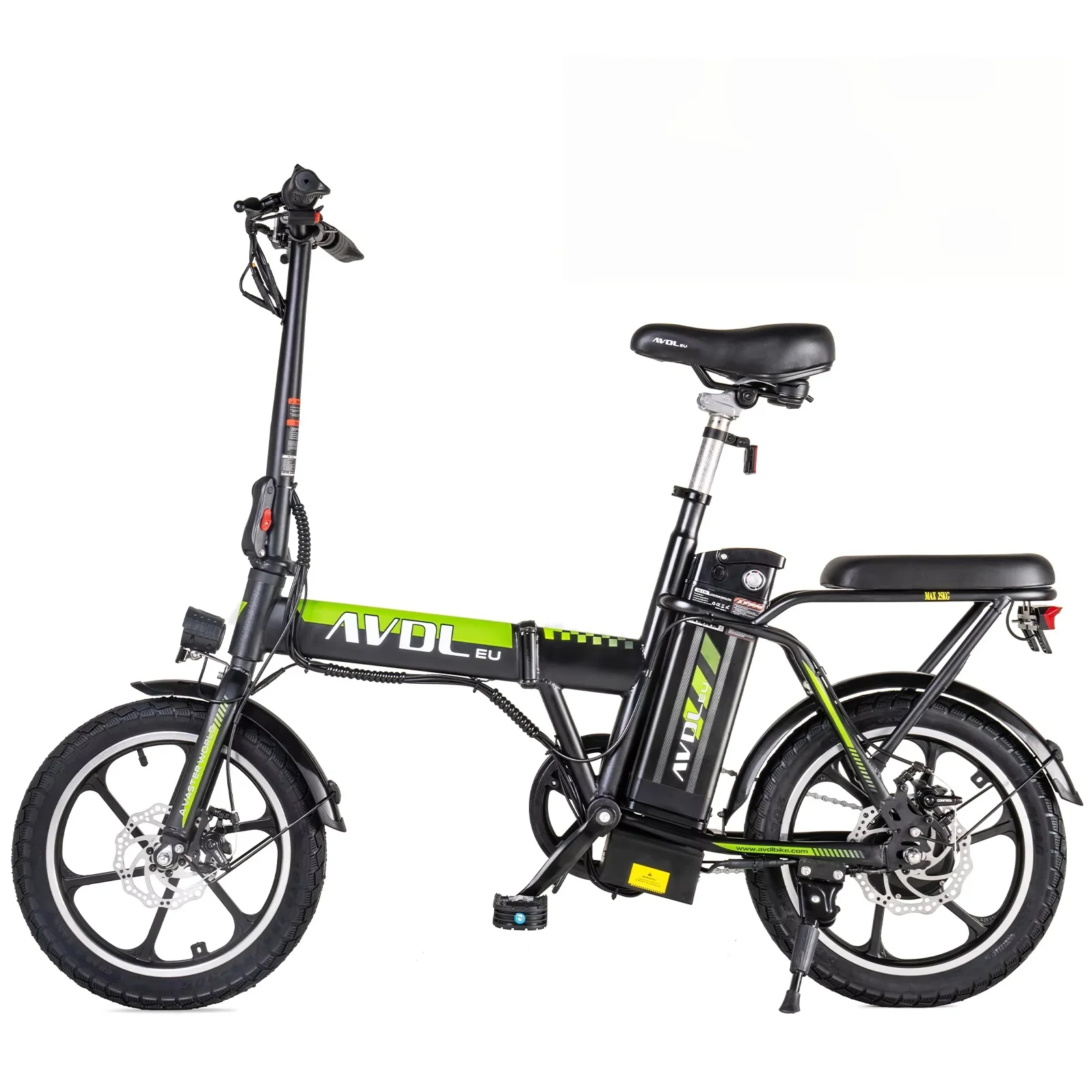 AVDLEU A10 Elektrische Fiets voor Volwassenen, 250W Motor, Opvouwbare E-bike, 36V 11.4Ah Batterij, Bereikt Snelheden tot 25 km/u met een Bereik van 30–50 km