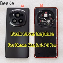 Repair AAA+ For HONOR Magic 6 Pro 5G / BVL-AN16 Battery Back Cover Glass Rear Door Lid Case Housing + Camera Lens Replacement