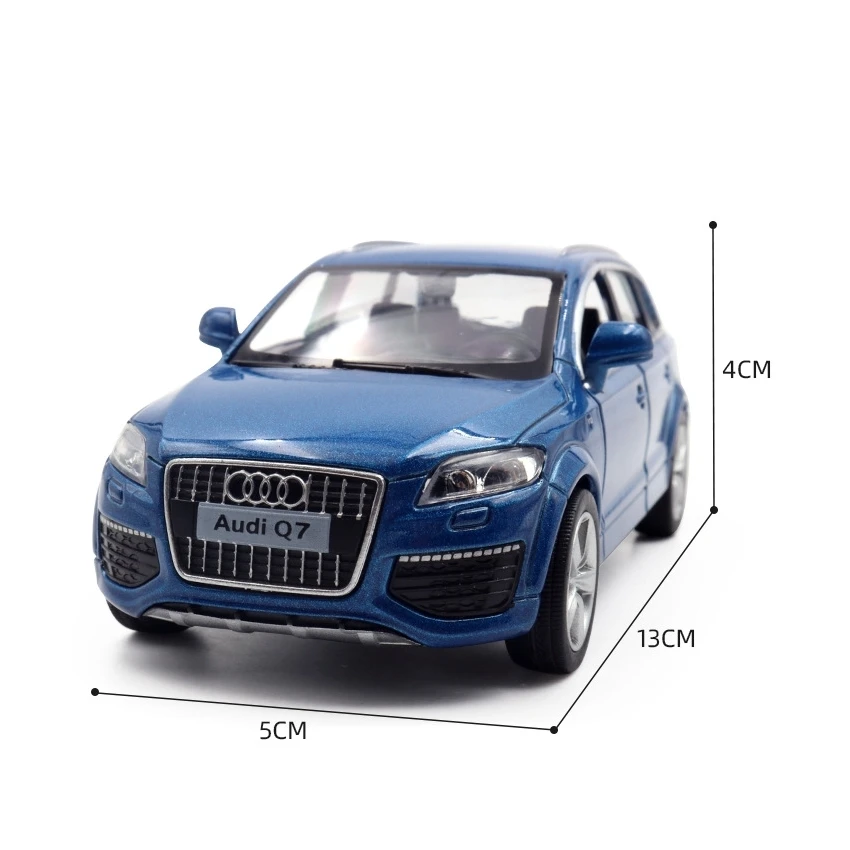 1/36 Audi Q7 V12 Toy Car Model For Children RMZ CiTY SUV Sport Diecast Alloy Vehicle Miniature Pull Back Collection Gift for Boy