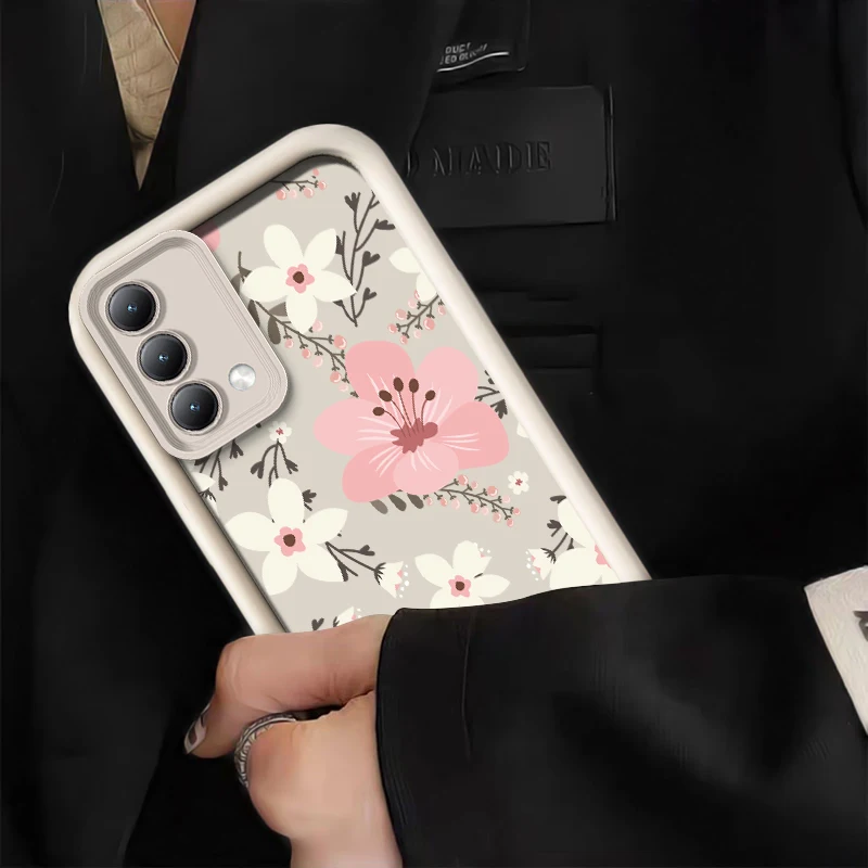 حافظة هاتف سميكة من السيليكون لهاتف انفينيكس تكنو كامون 40 برو 30 20 سبارك 20C 10 Pro 6 Go 2024 2023 2022 Pova 7 غطاء غير لامع على شكل زهرة