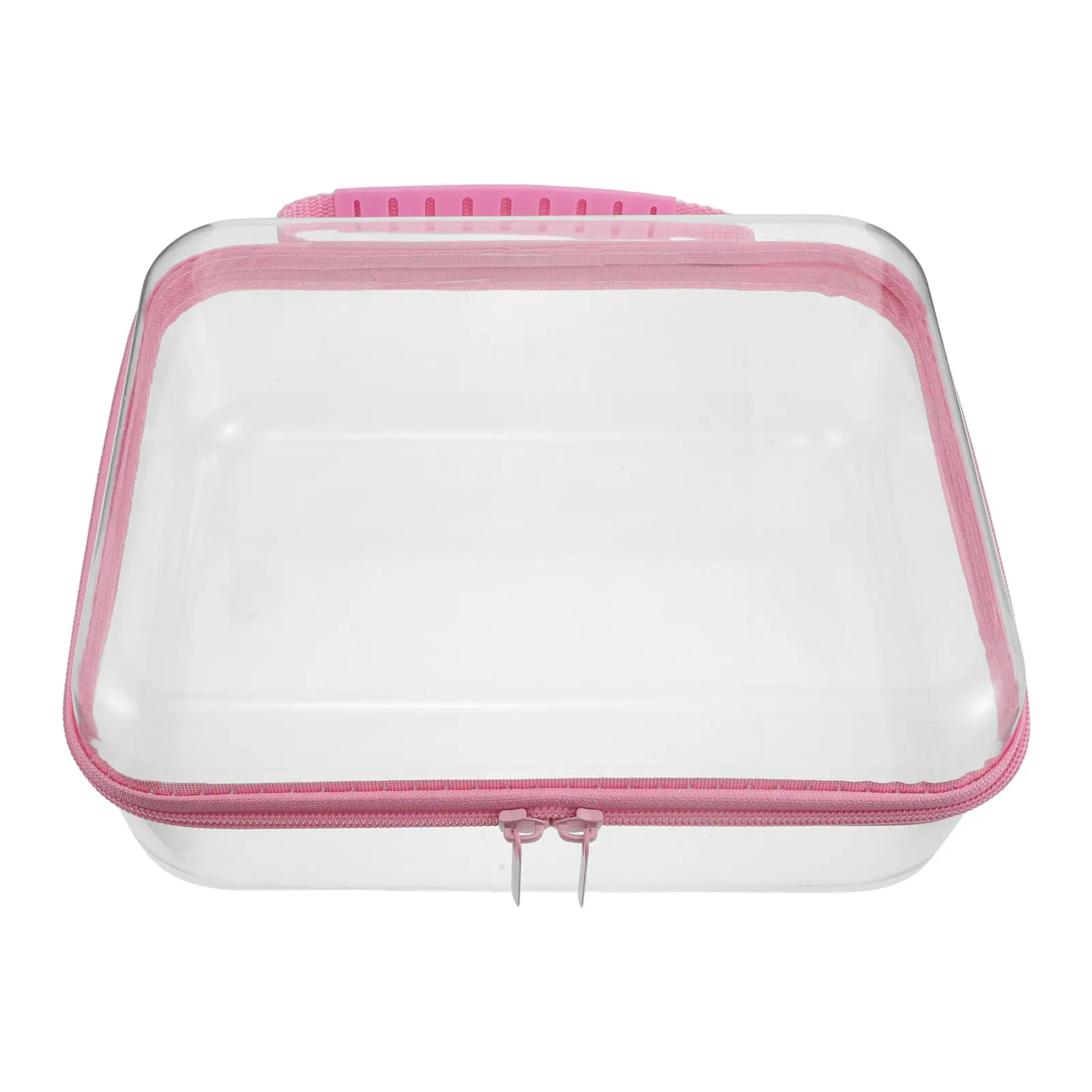 Hard Shell Clear Zipper Storage Bag Large Capacity Crush Resistant Plastic Travel Organizer Case for Cosmetics Diaper Snacks