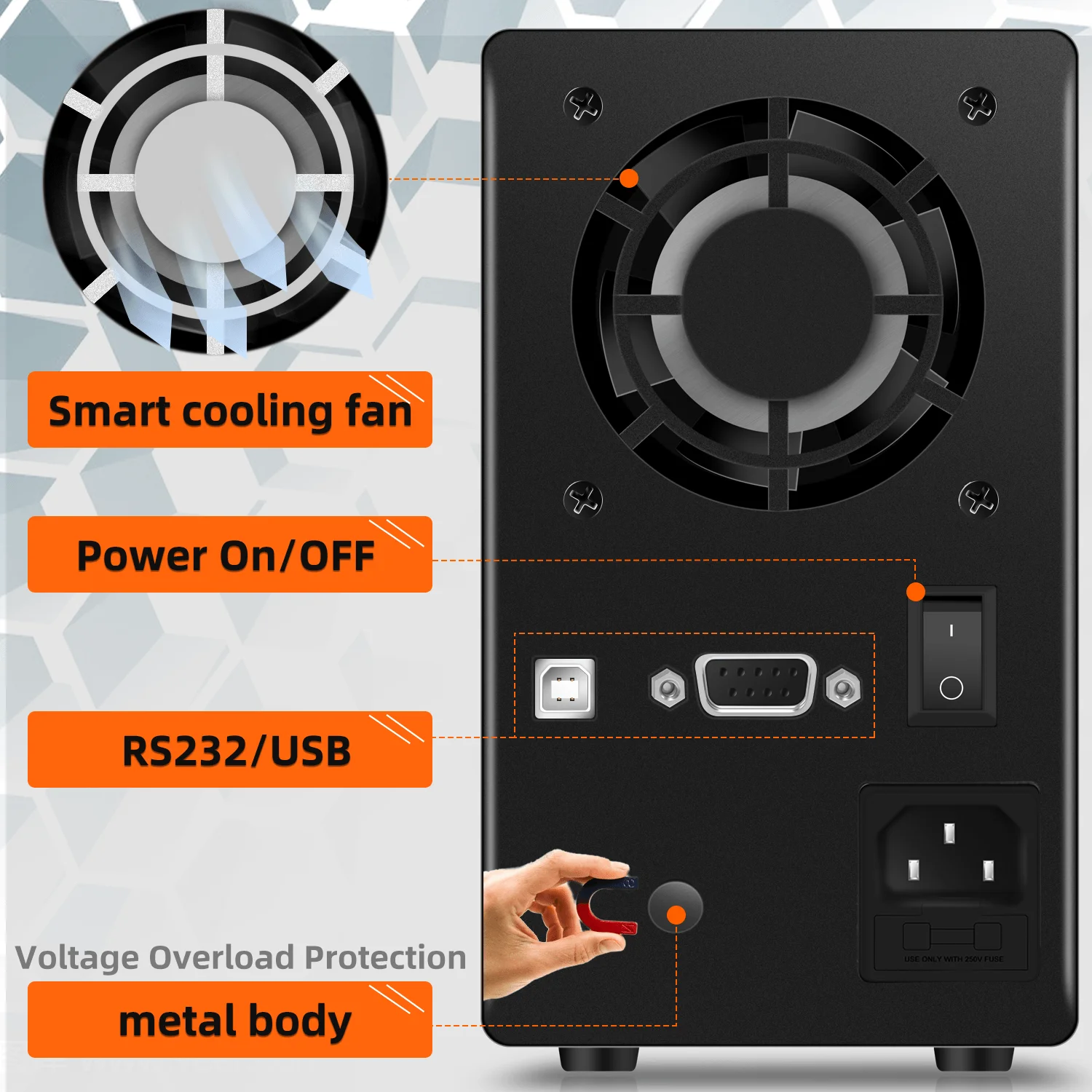 KUAIQU 300W Adjustable DC Power Supply 30V 10A 300V 1A 200V Voltage Regulator RS-232/USB Power Source M1~M4 OUTPUT Repair Tools