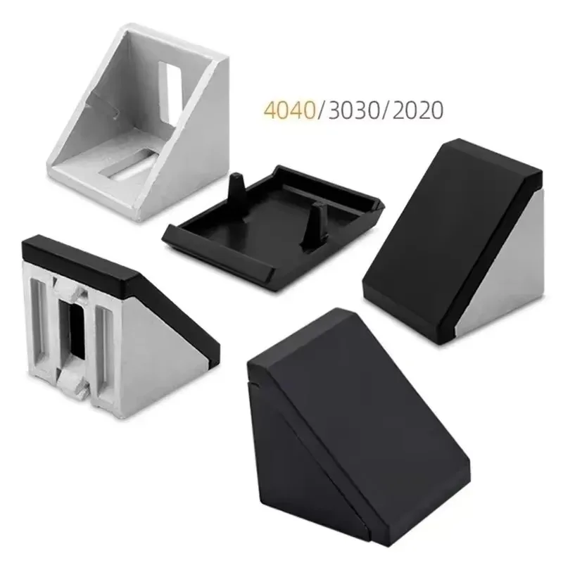 Cheap Price  Die Casting 4040 Corner Brackets 90 Degree Connectors L Shape Bracket with ABS Cover for Aluminum Extrusion Profile