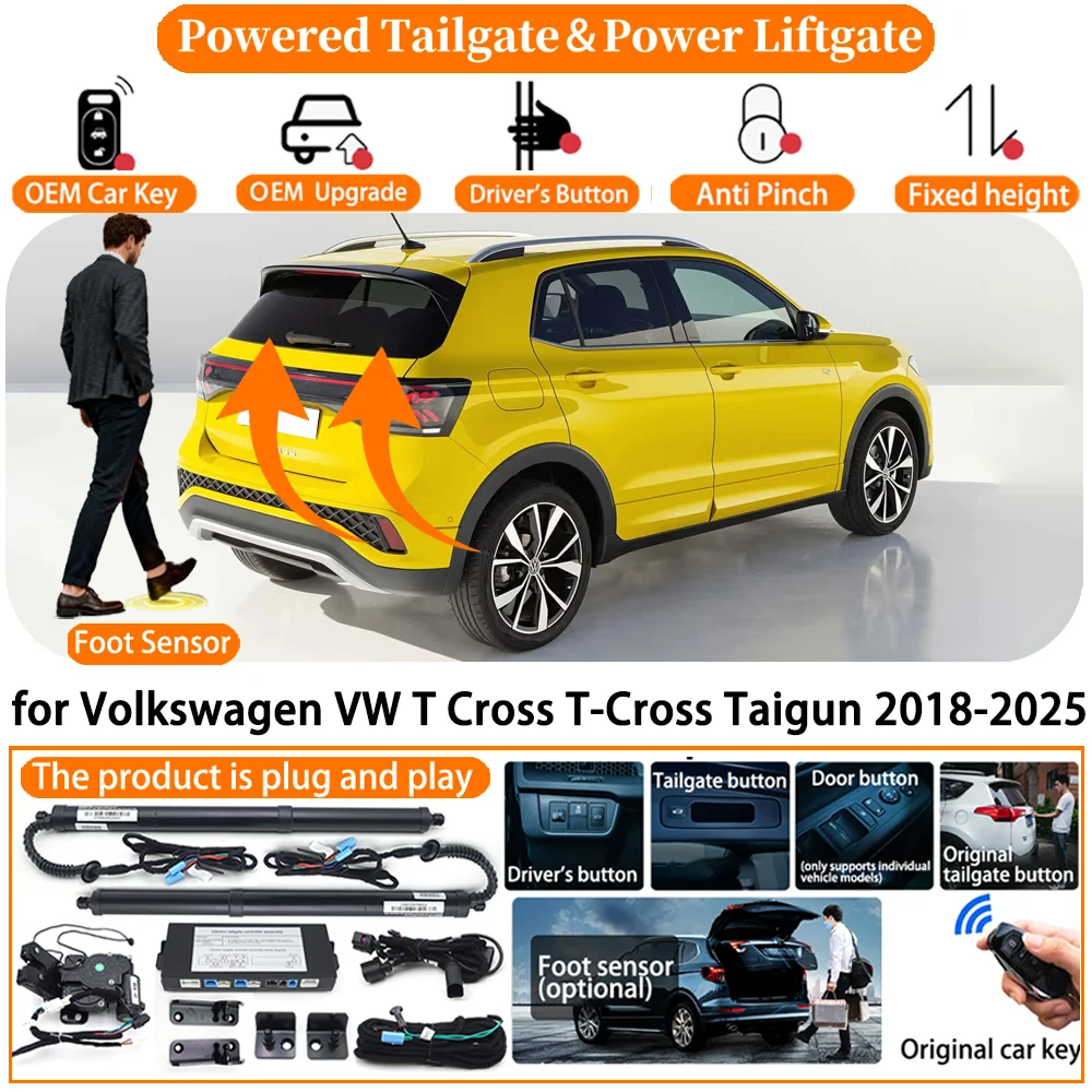 Car Powered Tailgate system for Volkswagen VW T Cross T-Cross Taigun 2018-2025 Automatic Electric Power Tailgate Strut kit