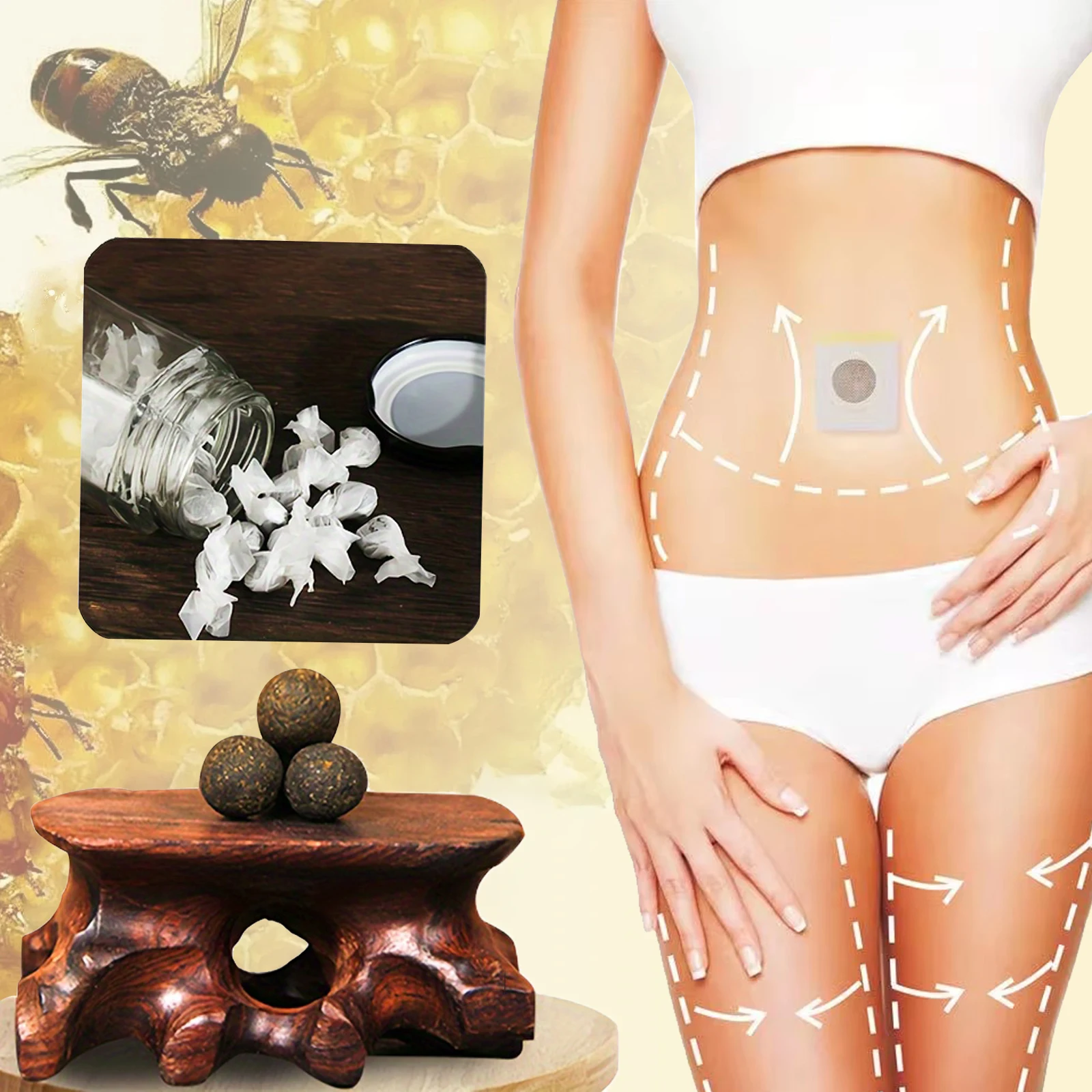 30/60PCS Body Shaping Belly Button Pills Abdominal Body Shaping Body Promote Metabolism Strengthen Spleen Nourish Stomach Unisex