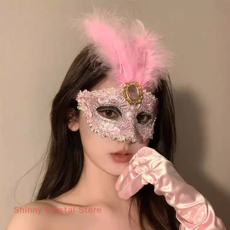 2025 Carnival Halloween Masquerade Cosplay Costume Venetian Venice Glowing Led Masks Woman Fancy Dance Party Eye Mask