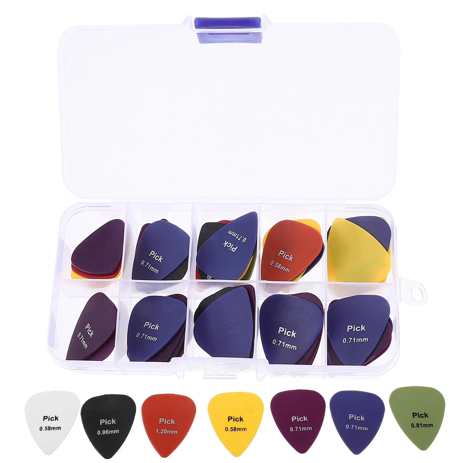 

50 Pcs Guitar Pick Thick Picks Electric Medium Plectrum Holders Acoustic for Guitars and Bass Assorted Bulk