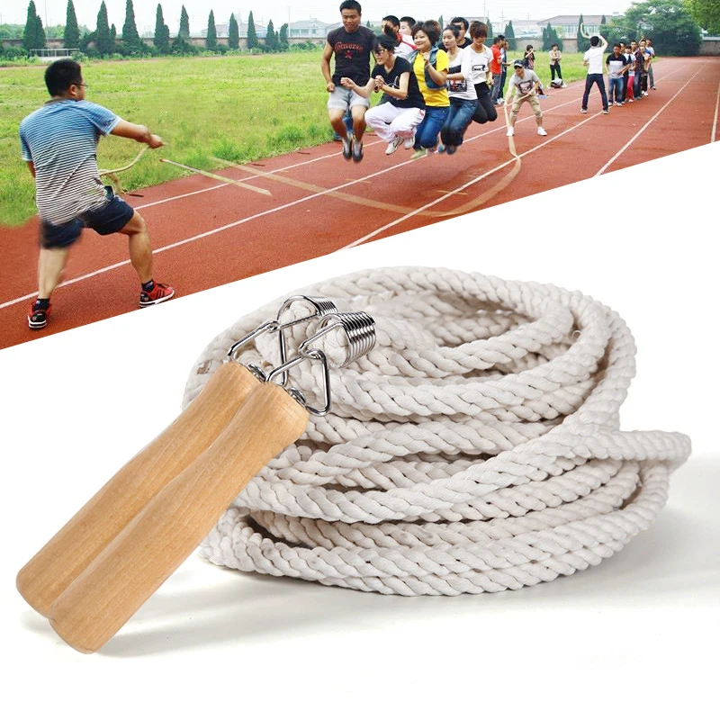 3-20m Wood Grip Handle Skipping Rope Adult Outdoor Sports  Fitness Training Jumping Rope Multi-person Group Skip Rope Equipments