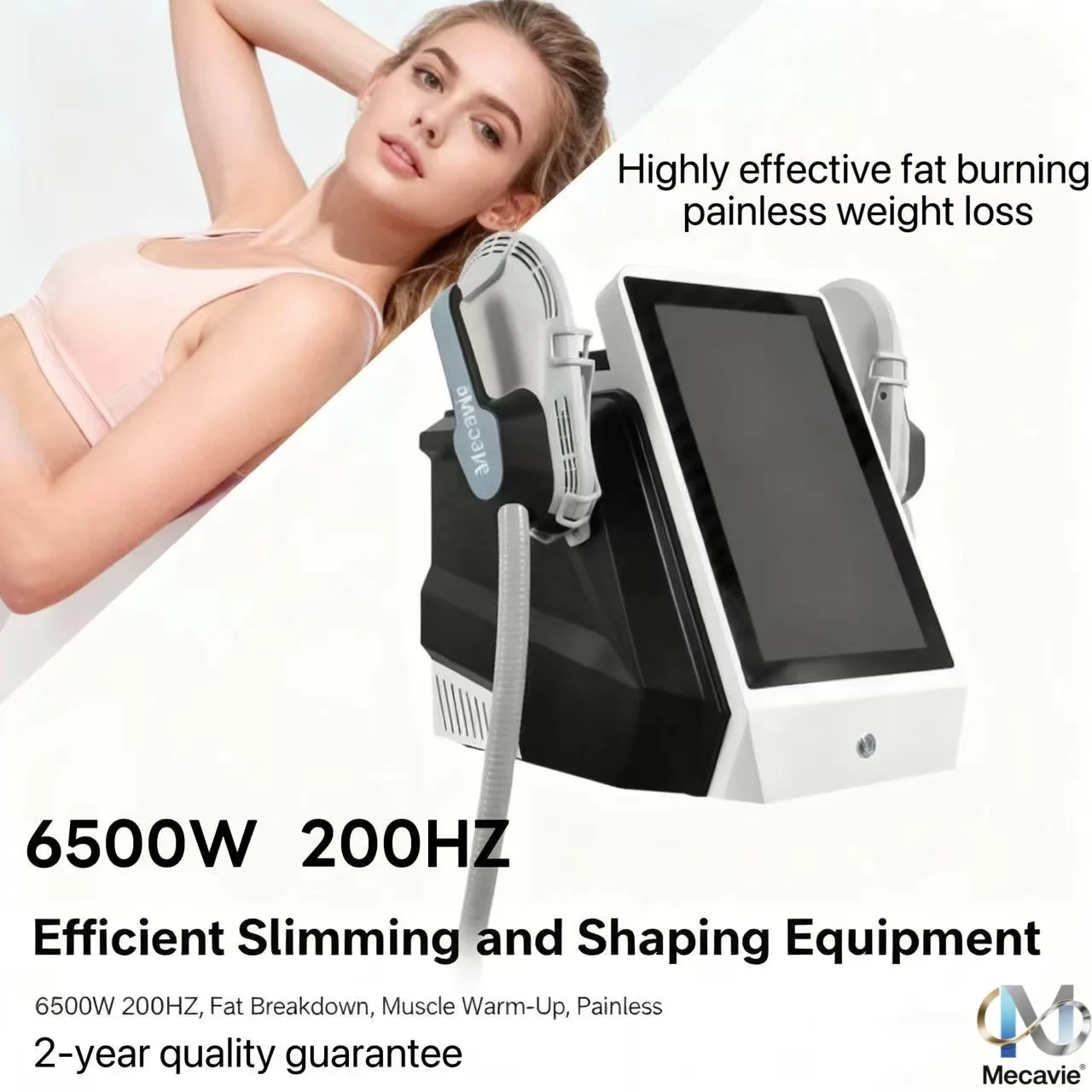

6500W Hi-EMT RF Beauty Machine - MECAVIE NEO Portable EMS, Professional Fat Burning Body Shaping Slimming Equipment