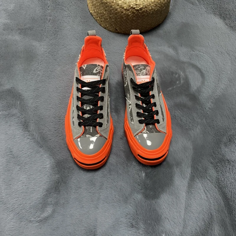 

Summer Gray Thick-Soled Vulcanized Shoes, Large Size Shoes, Men's Low-Top Canvas Shoes, Breathable Men's Shoes, Versatile Casual Sneakers