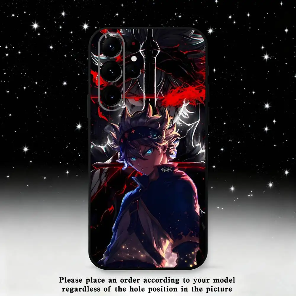 حافظة هاتف C-Clover A-Asta باللون الأسود لهاتف سامسونج S25، S24 Ultra، S20، S30 plus، S22 plus، S23، S30 Ultra 5G غلاف أسود من السيليكون