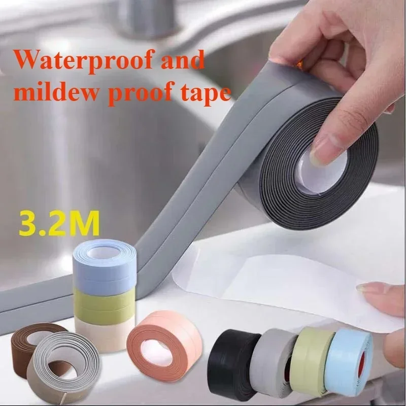 1PC  Sealing Strip Tape for Bathroom Bath Toilet Kitchen Caulk Tape Self Adhesive Waterproof Wall Sticker Mold Proof Tapes