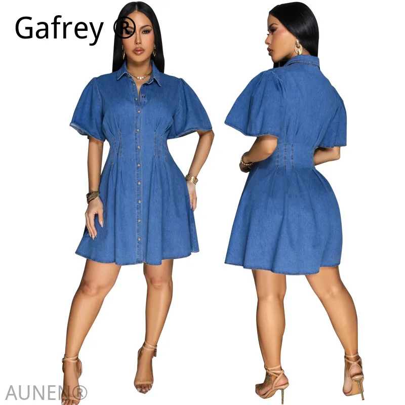 

Новое женское джинсовое платье с высокой талией, облегающее, миди, повседневное, модное, в стиле стритвир, А-силуэт, для женщин