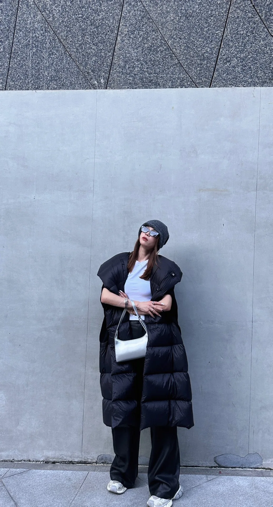 Winter Rick Down Vest Extra Long Sleeveless Owens Coat White Goose Down Single-breasted Jacket High Street Hooded Long Overcoat