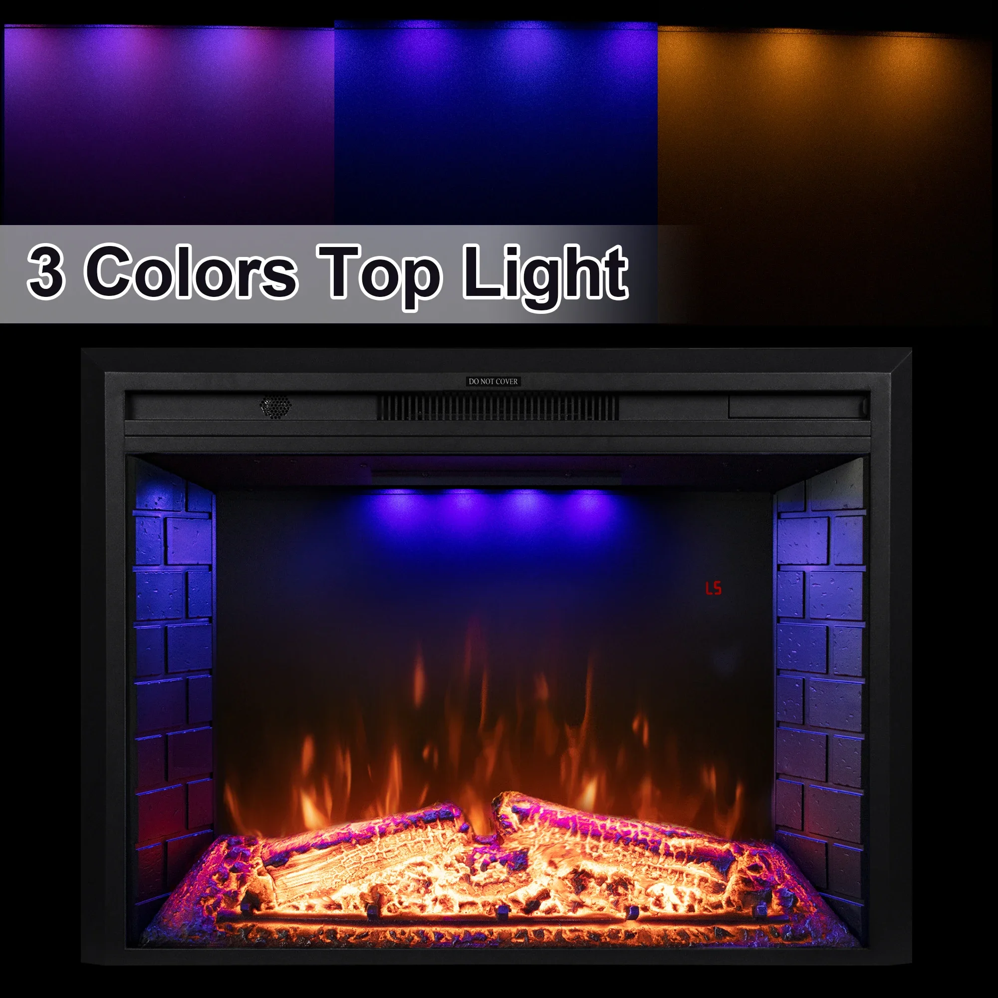 Luxstar 2022 High Quality 30 Inch Electric Fireplace Heaters Insert With Led Real Flame Effect Indoor Fireplace