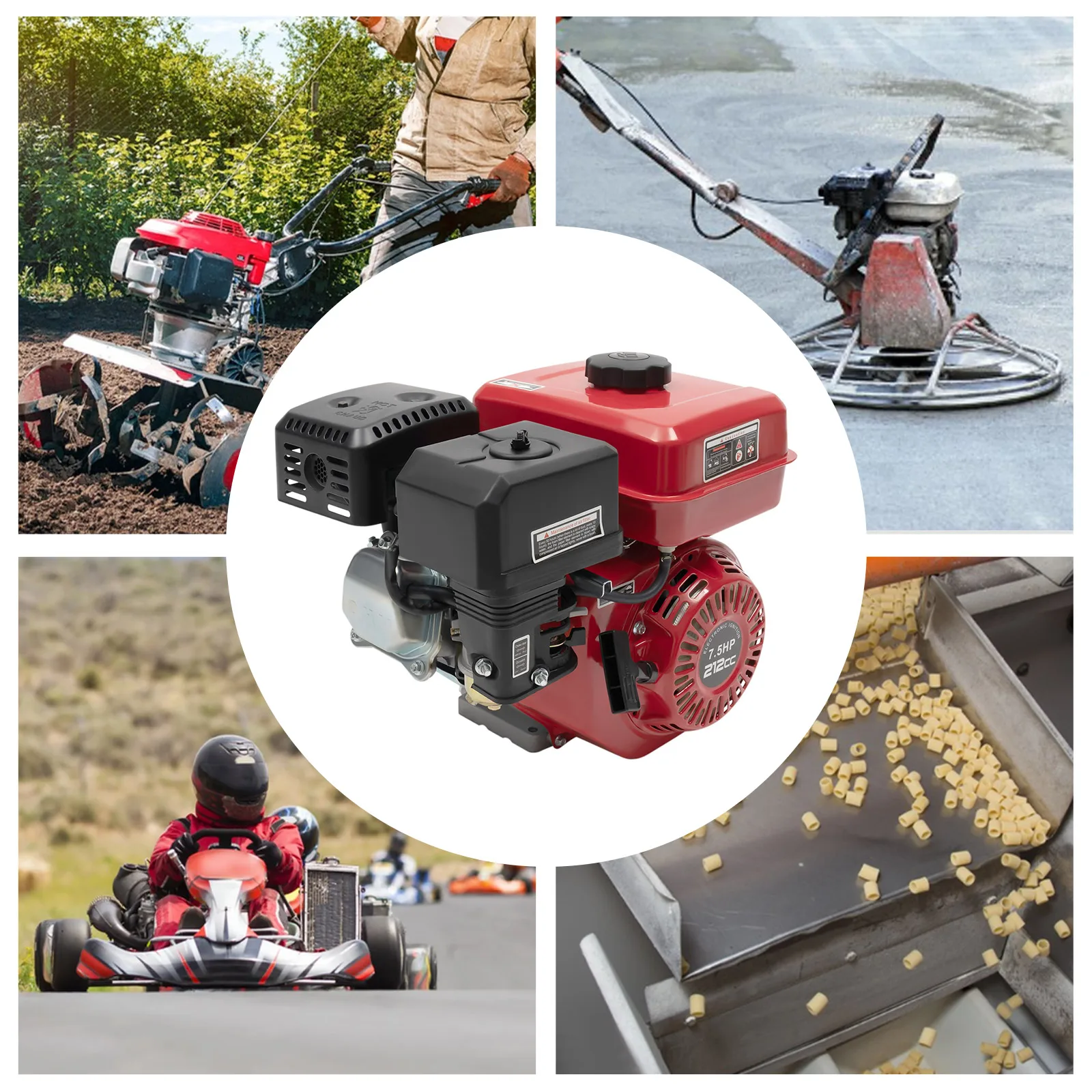 محرك غاز 7.5 حصان رباعي الأشواط مع خزان سحب مبرد بالهواء بقدرة 3000 وات 0.95 جالون لضاغط مولد المضخة Go-Kart