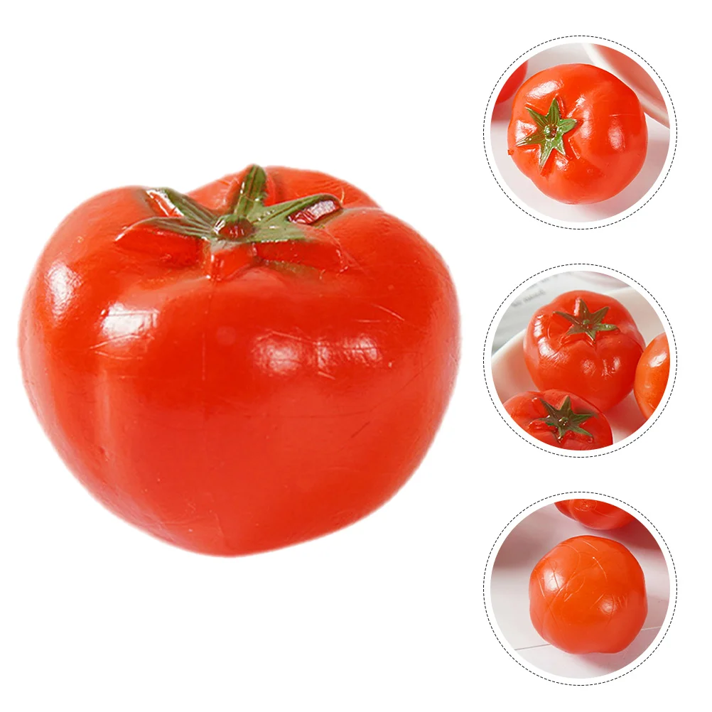 6 Pcs Tomato Simulated Fake Artificial Vegetable Decorations Kitchen Food Play 300X300X250CM Showcase Display Props Red Pops