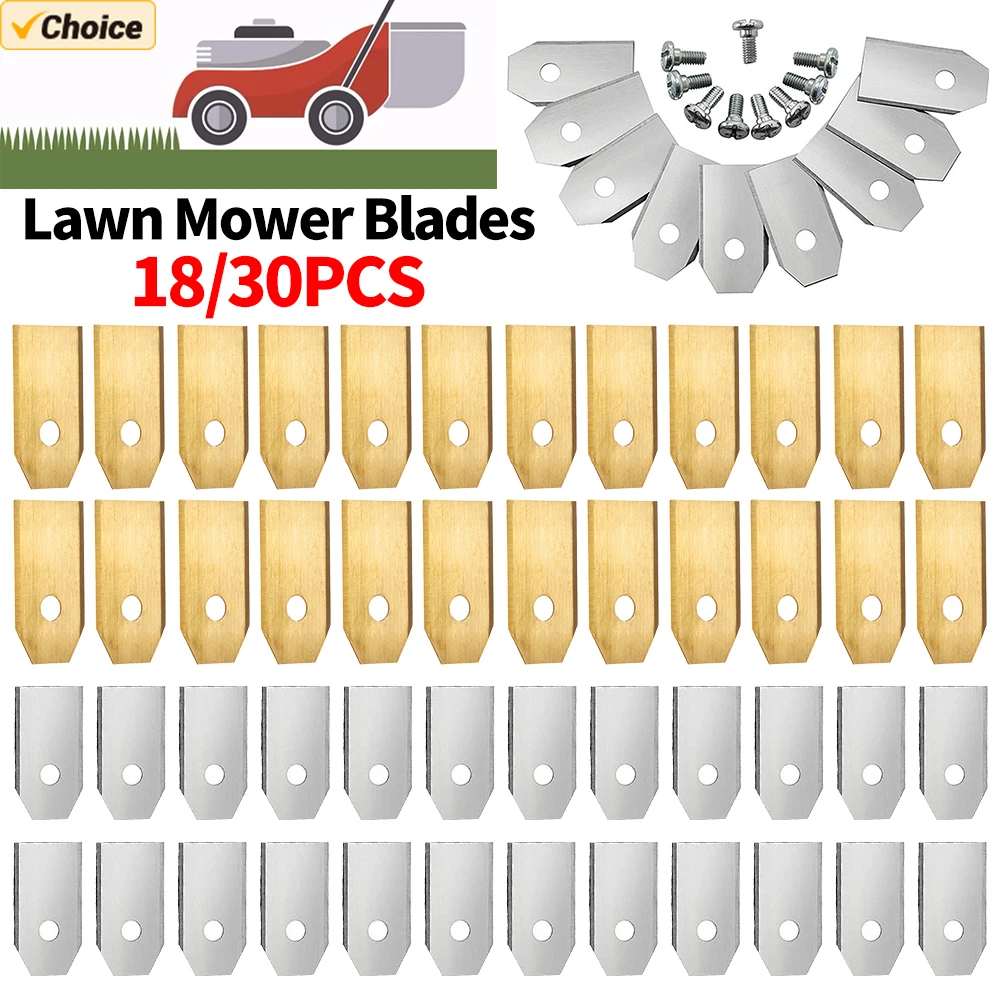 

18/30PCS Stainless Steel Lawn Mower Cutting Blades Set Trimmer Blade Compatible with Gardena/Husqvarna Cutter Blades Replacement