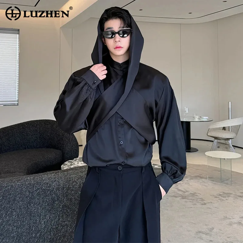 LUZHEN Shirts Multifunctional Stylish Hoodies Design Long Sleeve Original New Personalized Trendy Versatile Men's Blouses LZ8711