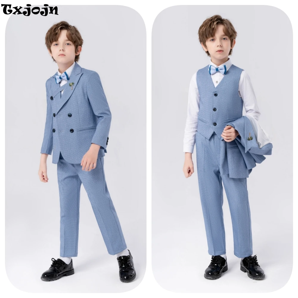 

Txjojn Handsome Light Blue Boys Slim Fit Suits For Piano Performance Fast Ship Child Suit Set 5 Pieces Birthday Wedding Party