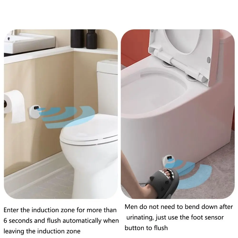 Type-C Rechargeable Induction Toilet Flusher Low Noise Touchless Automatic Toilet Flush Sensor Water Saving High sensitivity