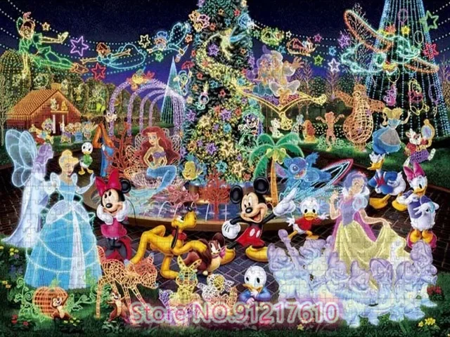 Disney Cartoon Mickey and Minnie Animation Family Love Life 1000 Piece Puzzle Game Holiday Gift First Choice