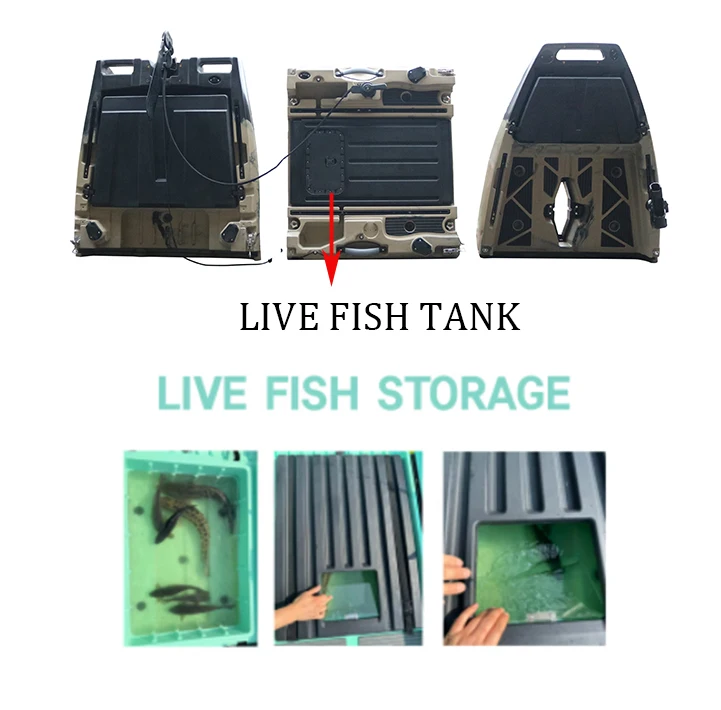 3-Piece kayak pedal drive live frame PE CE single modular fishing boat