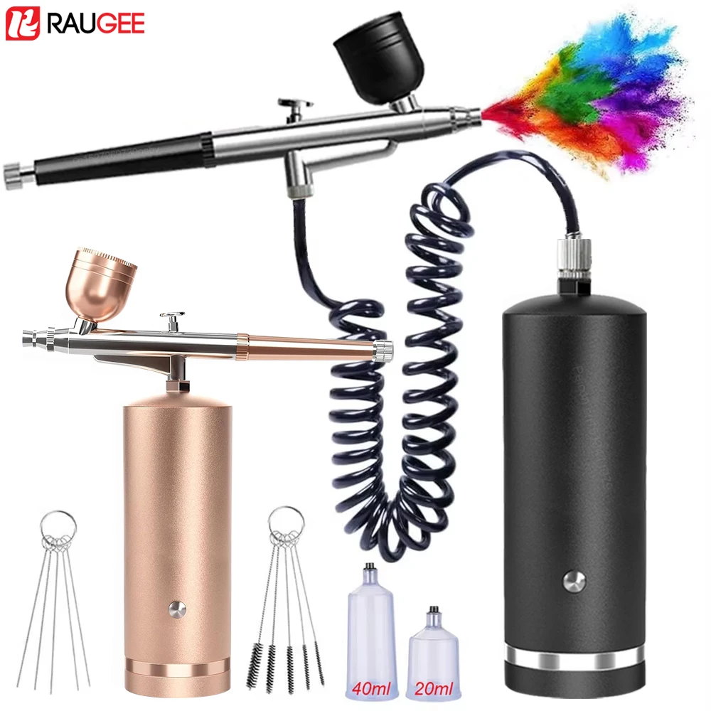 Airbrush Nail With Compressor Portable Air Brush For Model Nails Art Paint Painting Mini Wireless Modeling Spray Gun Compressor