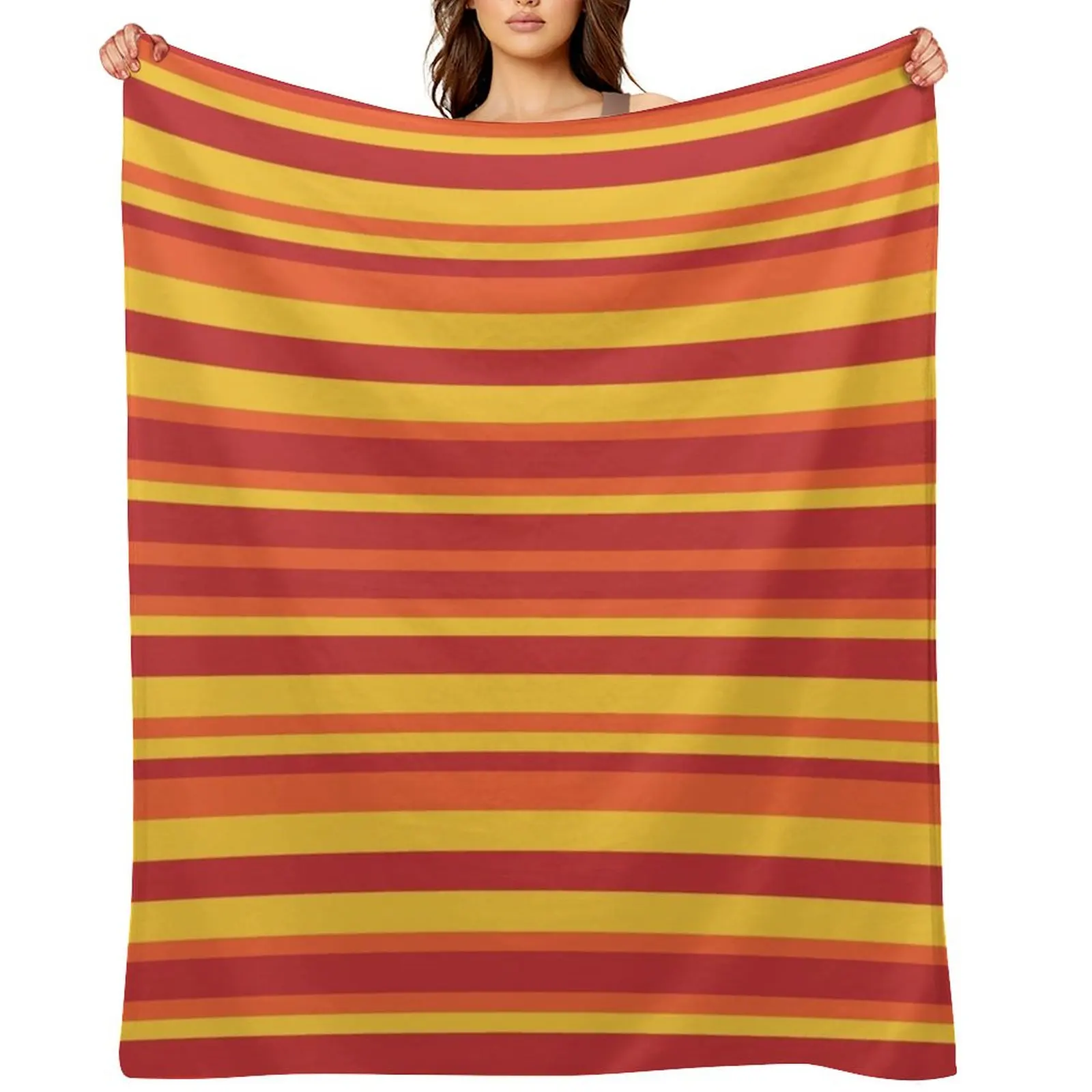 Red Orange and Yellow Special Vintage Stripes Throw Blanket valentine gift ideas for winter Sofas Blankets
