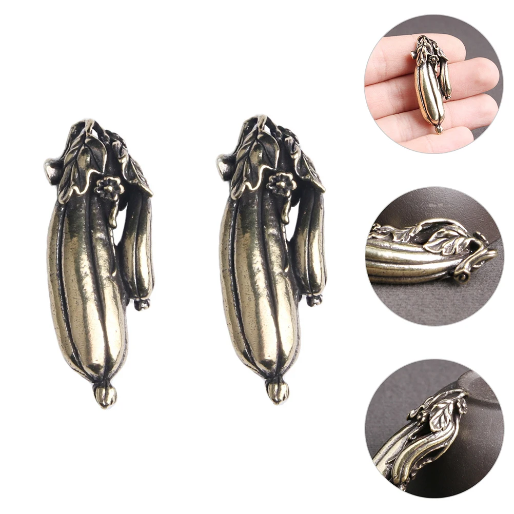 

2pcs Key Chain Pendant DIY Crafts Brass Chinese Loofah Keychain Novel Fashion Jewelry Accessories Retro Ruyi Pendants Safe
