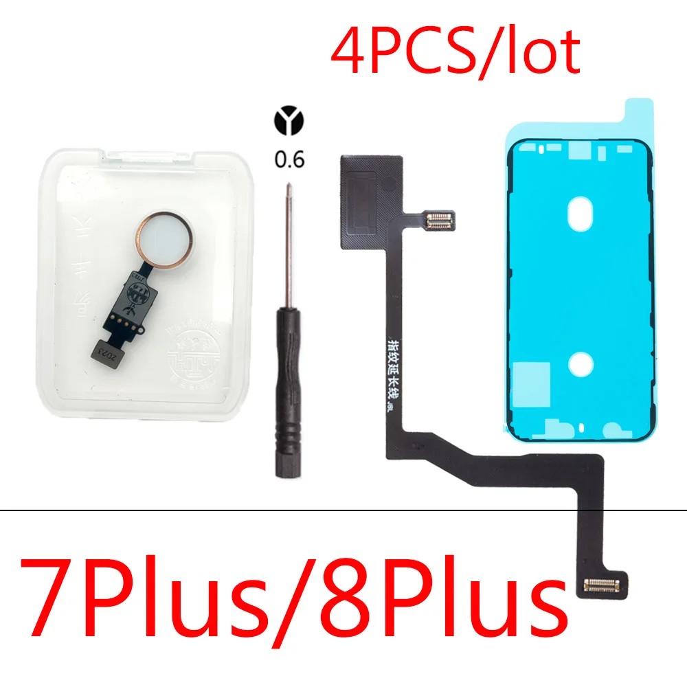 1set For iPhone 7 8 Plus Waterproof+ Universal Home Button + Home Touch ID Return Fingerprint Button Motherboard Connector Flex