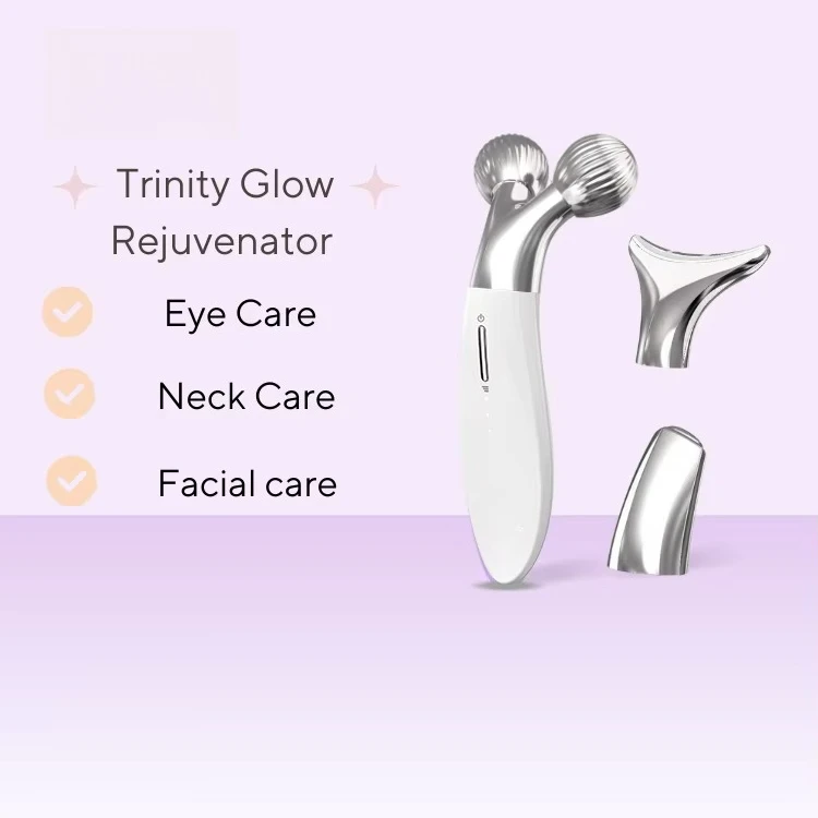 Portable ABS USB 3-in-1 Facial Massager for Eye Neck & Face Skin Tightening & Slimming Feature Treats Body & Face