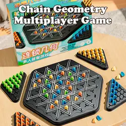 Chain Chess Rubber Band Geometry Puzzle Triangle Chess Desktop Game Family Interaction Exercise Kids Logic Puzzle Board Game Toy