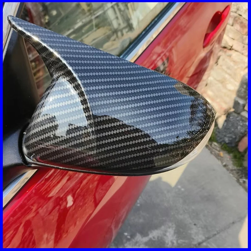 

Car Styling Door Side Wing With Horn Rearview Mirror Cover Shell Sticker Trim For Mazda 2 Demio M2 2009-2014