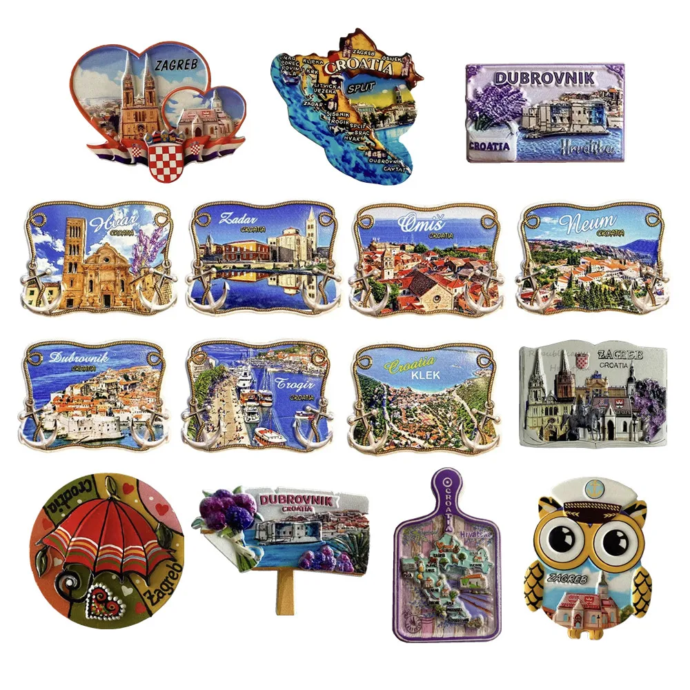 Europe Croatia Dubrovnik Split Zagreb Fridge Magnets, Refrigerator Magnet Decoration Articles Handicraft Gifts