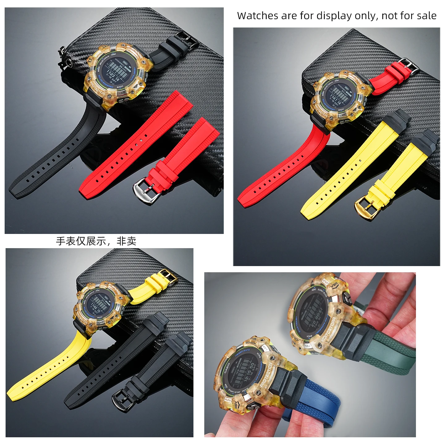 Para G-SHOCK Casio Smartwatch 3475 GBD-H1000 modificado deportes Viton correa de reloj accesorios pulsera de goma impermeable