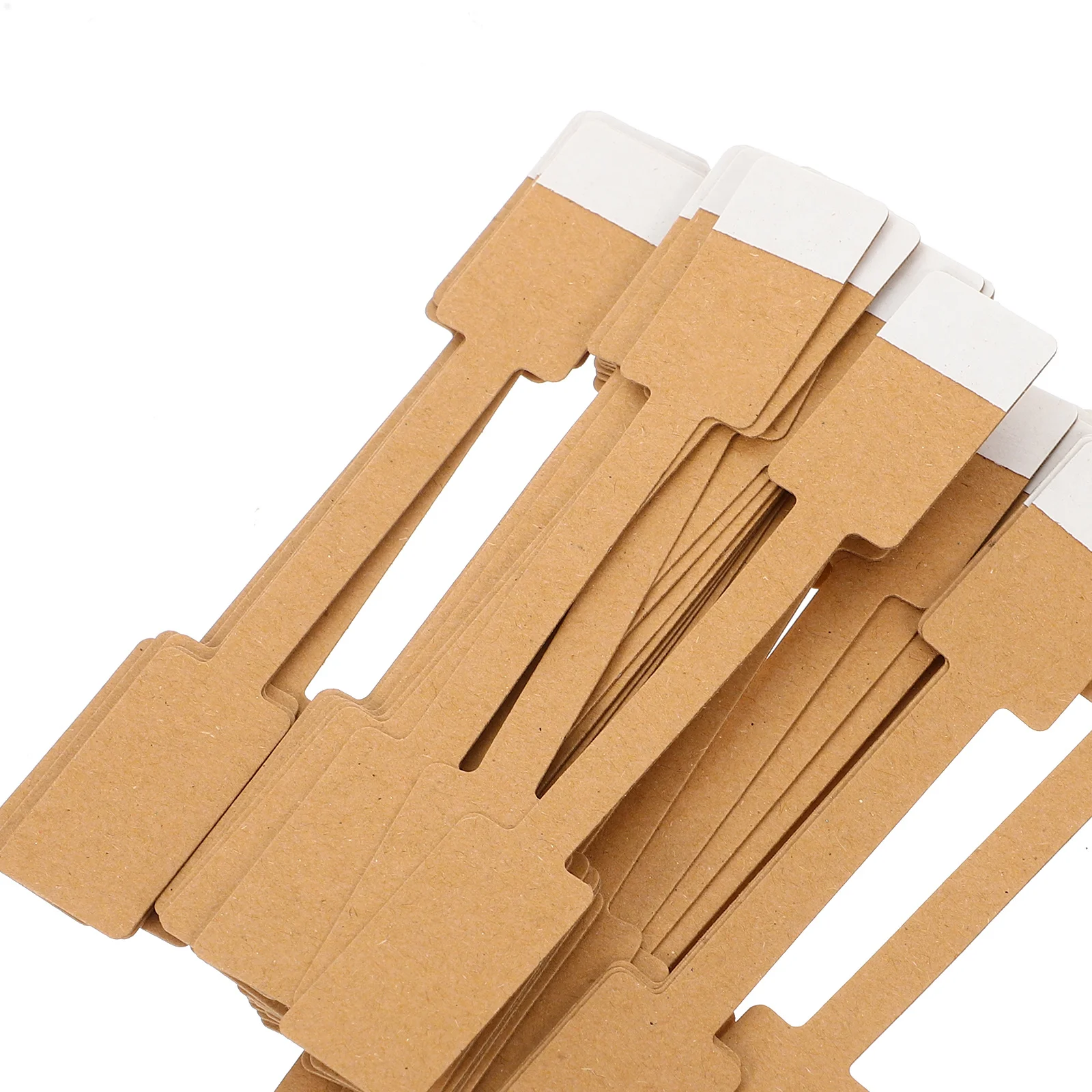 1Pack Adhesive Blank Kraft Paper Price Tags 10cm Square Jewelry Marking Labels Display Tags for Rings Clothes Crafts