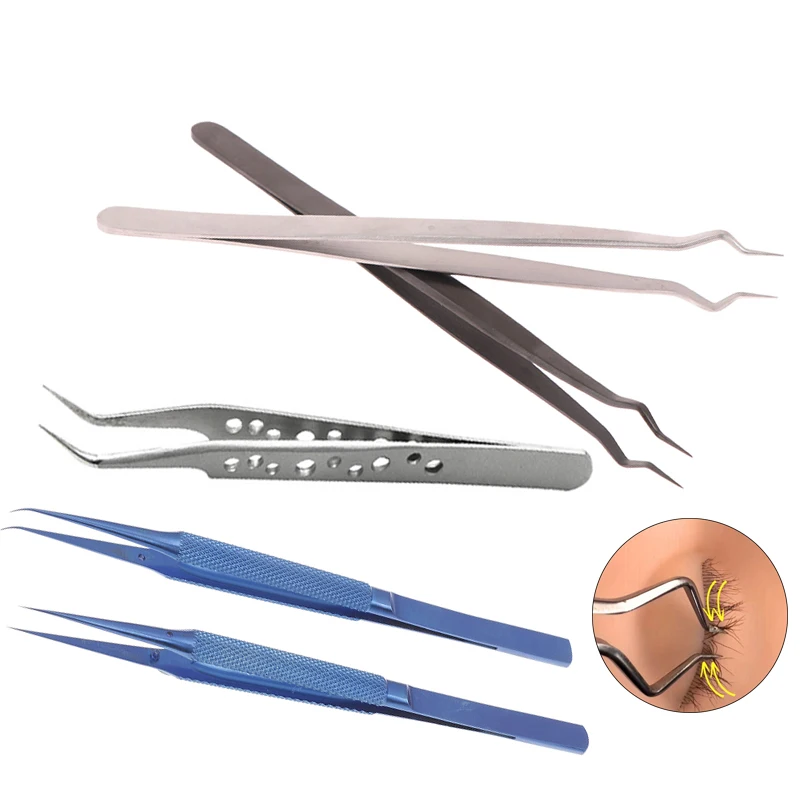 Precision Eyelash Extension Tweezers DIY 3D Lashes Separation Opening Isolation Tool