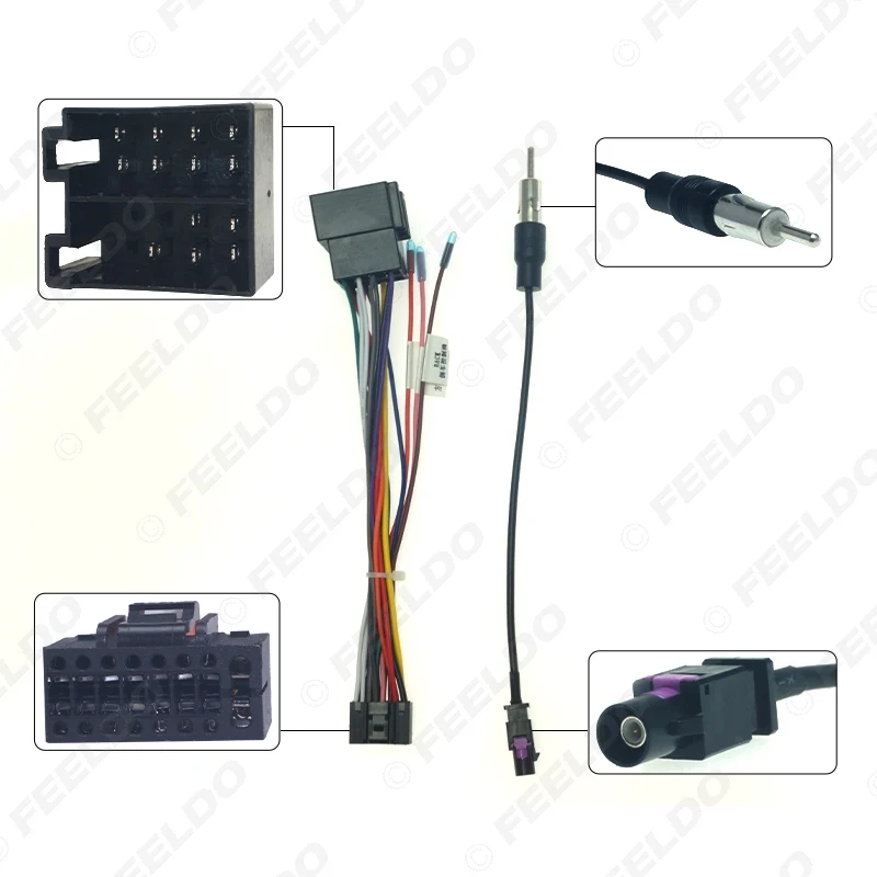4Set 16PIN Car Stereo Audio Android Power Cable Adapter for Lada Granta 2011-2018 CD/DVD Player Wiring Harness