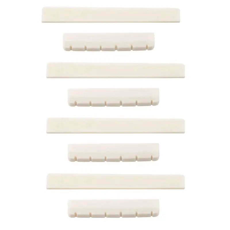 NALFI-4X White Guitar Parts 6 String Classical Guitar Bone Bridge Saddle And Nut Set