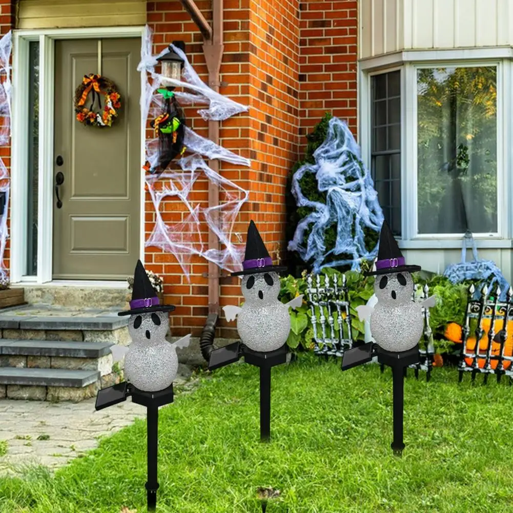Pumpkin Ghost Light Outdoor Solar Ghost Light Solar Powered Halloween Pathway Lights Pumpkin Ghost Garden for Outdoor for Patio