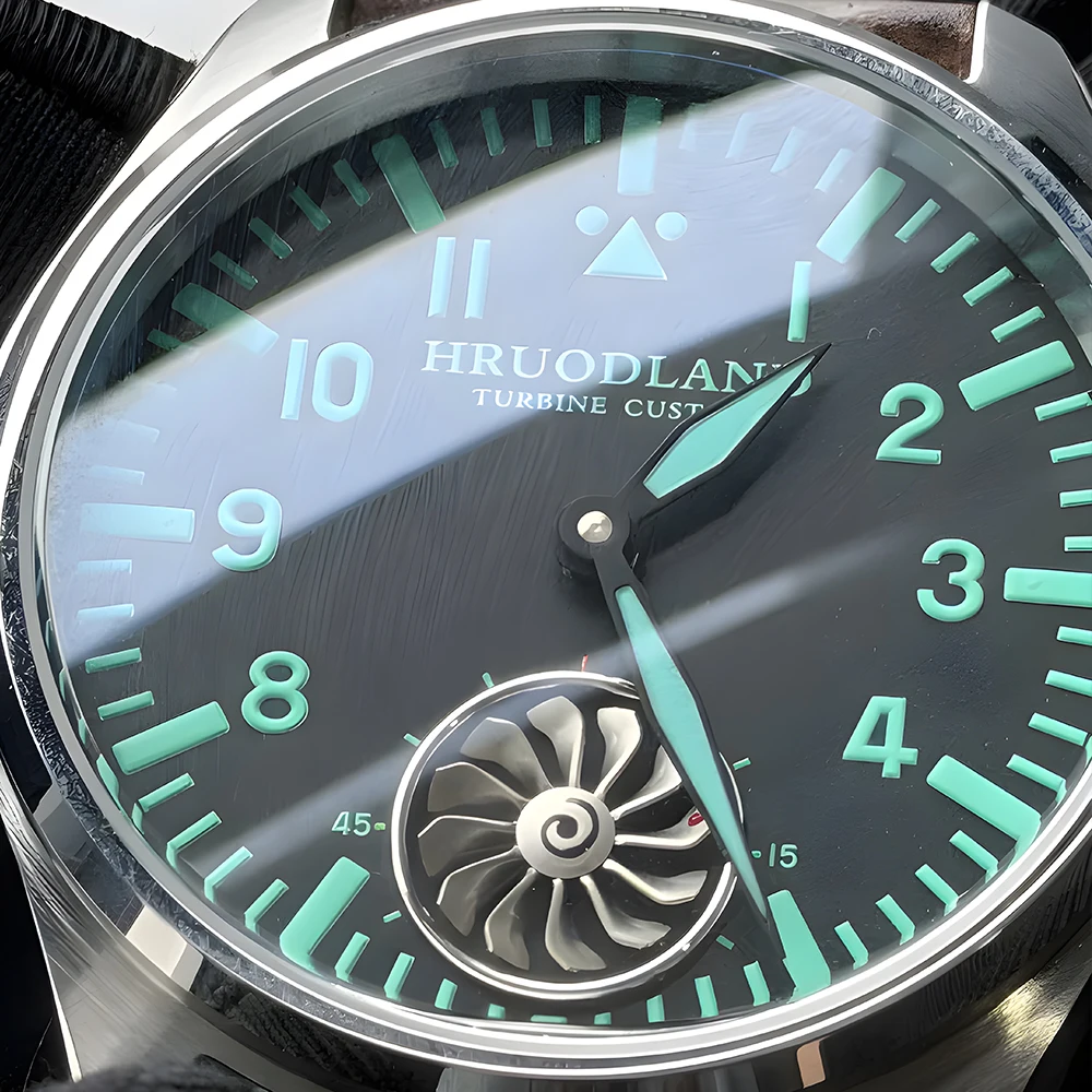 

Мужские механические часы Hruodland 2026 New F016 с люминесцентным сапфировым стеклом BGW-9, водонепроницаемостью 10 бар, матовым циферблатом, для дайвинга