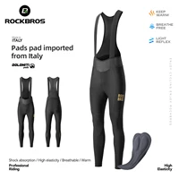 ROCKBROS pantalones con pechera para ciclismo de invierno pantalones térmicos cálidos a prueba de viento para ciclismo pantalones de ciclismo con almohadilla suave de alta elasticidad pantalones de ciclismo para hombre