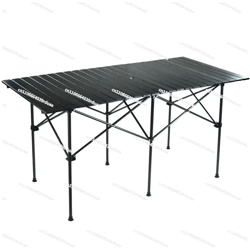 

Outdoor Folding Table Aluminum Alloy Wood Grain Lifting Picnic Barbecue Grill Portable Camping Stand Egg Roll Table
