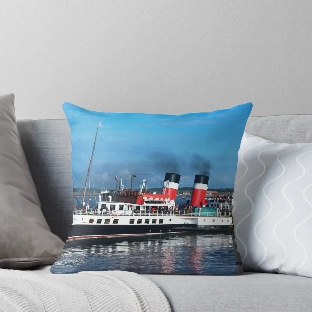 The paddle steamer Waverley at Fleetwood Throw Pillow ornamental pillows luxury sofa pillows Sofa Covers Pillow