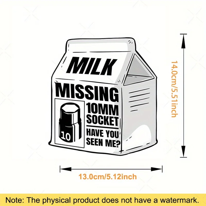1PC Missing 10mm Socket Joke Sticker - Waterproof Vinyl Decal for Garages/Tool Bags/Water Bottles|Hilarious Car/Tool Lovers Gift