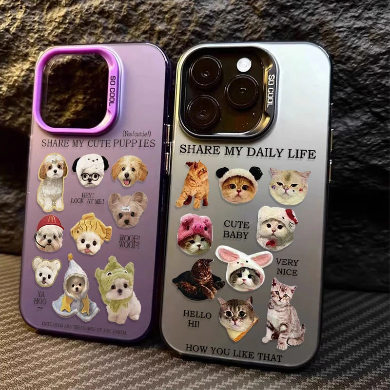 Casing Pelapis Desain Anjing Kucing Lucu Lucu untuk Xiaomi Redmi Note 14 13 12 11 Pro Plus 4G 5G 12S 11S 10S 10 9 9S 12C 13C 14C A3 A4