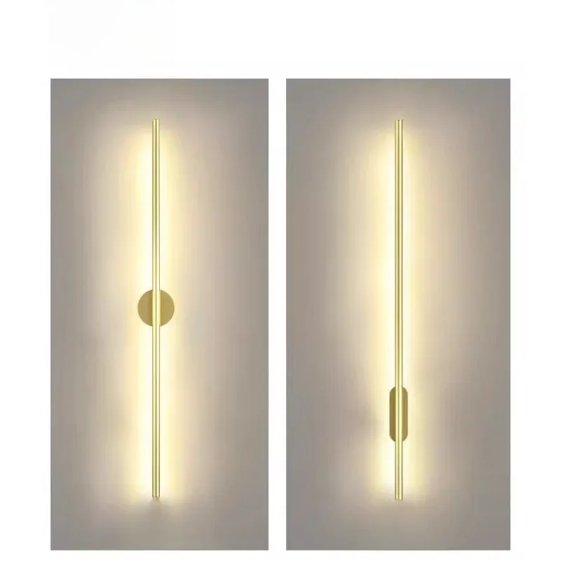 

Simple modern light luxury grille light Minimalist living room background wall Bedroom bedside long hotel lamp